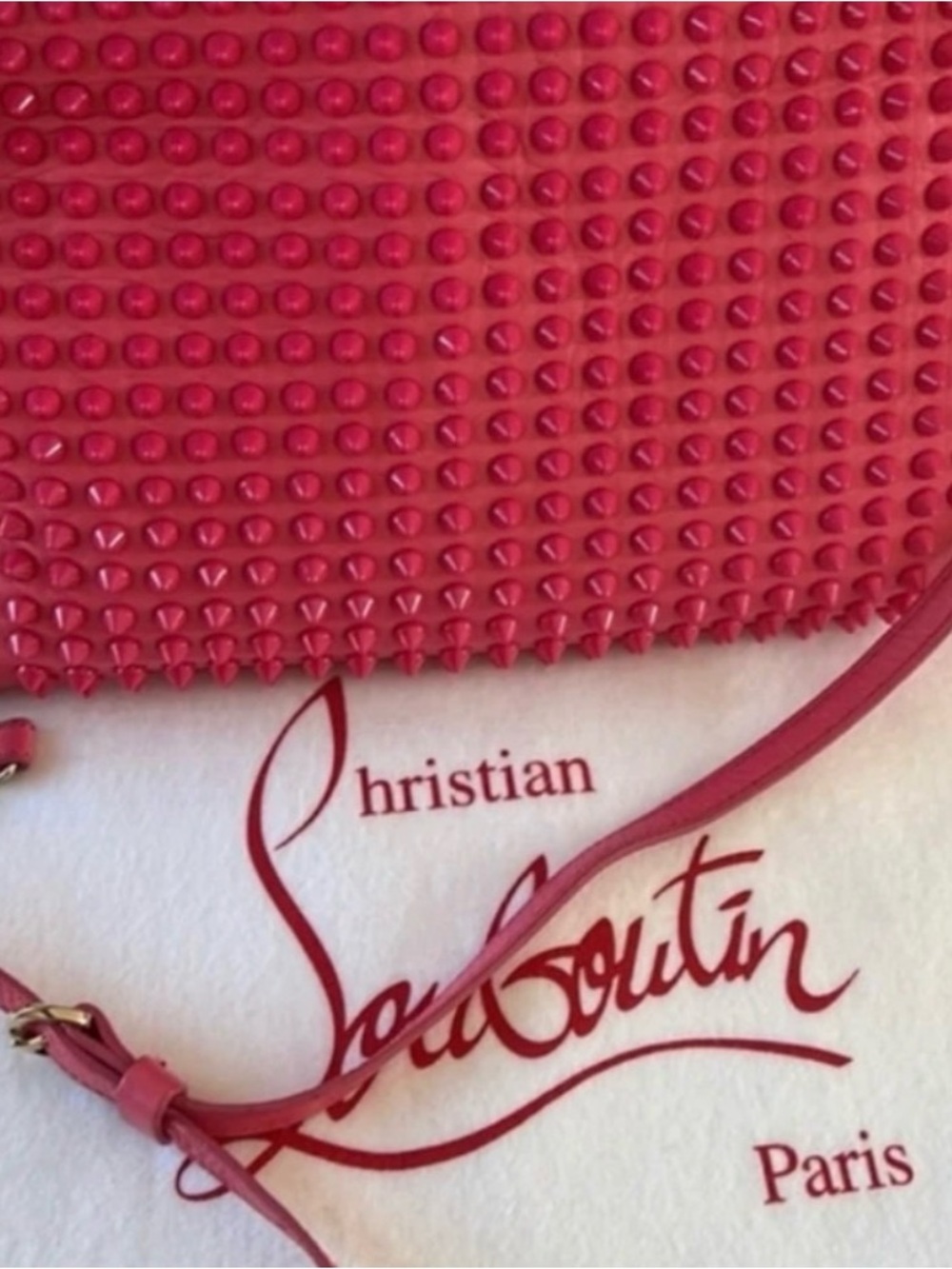 Christian Louboutin Pink Studded Clutch